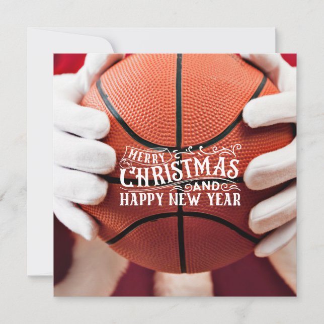 Basketball Santa Claus is playing with Christmas   Card (Front)