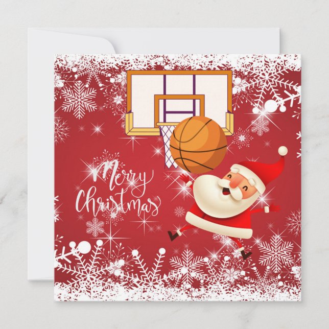Basketball Santa Claus is playing with Christmas   Card (Front)