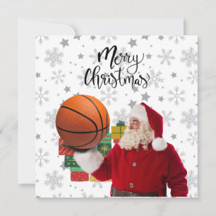 Basketball Santa Claus is playing with Christmas  Card