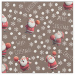 Basketball Santa on Coffee Brown Fabric
