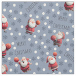 Basketball Santa on Dark Gray-Blue Fabric
