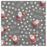 Basketball Santa on Dark Gray Fabric