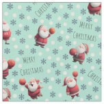 Basketball Santa on Ultramarine Green Fabric