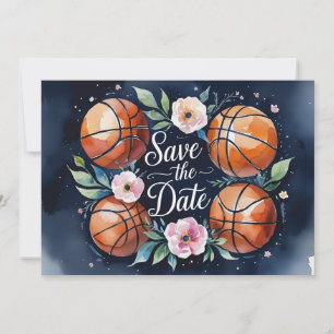 Basketball Save the date with basketball on court Invitation