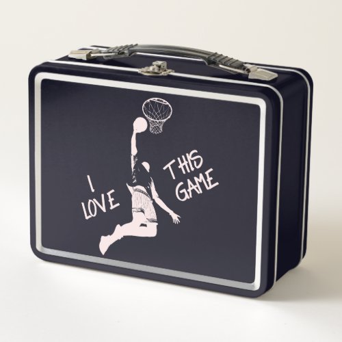 Basketball Saying I love this Game Dunk Hoop Sport Metal Lunch Box