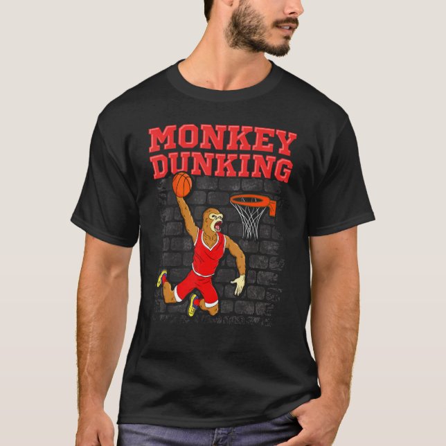 Basketball   Saying Slam Dunk Monkey Dunking T-Shirt (Front)