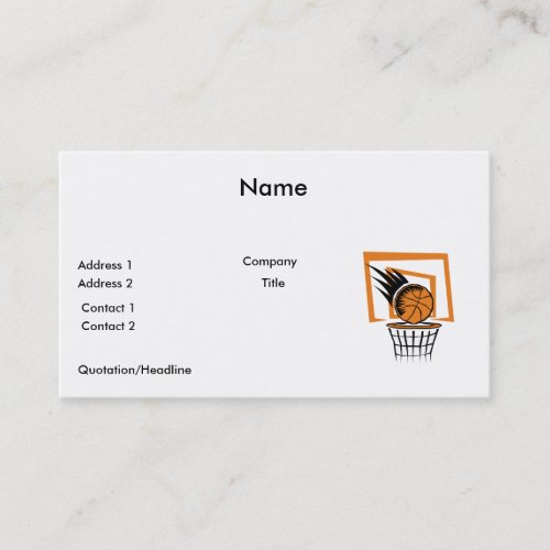 basketball score graphic business cards