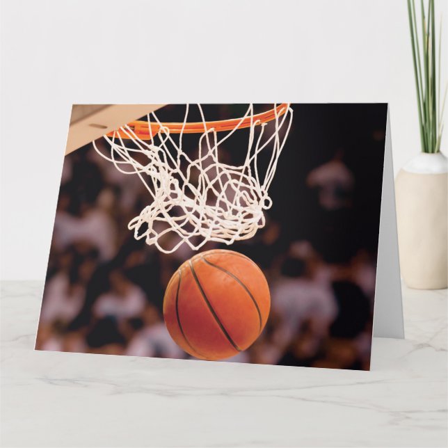 Basketball Scoring Letterpress Thank You Card (Front)