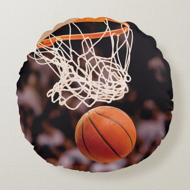 Basketball Scoring Round Pillow (Front)