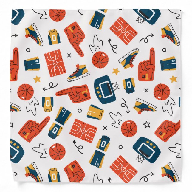 Basketball Seamless Pattern Bandana (Front)
