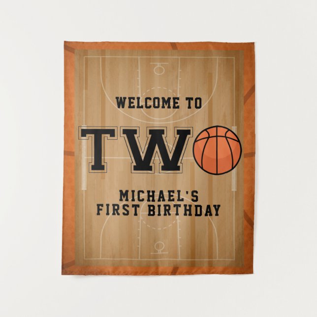 Basketball Second Birthday Backdrop (Front)