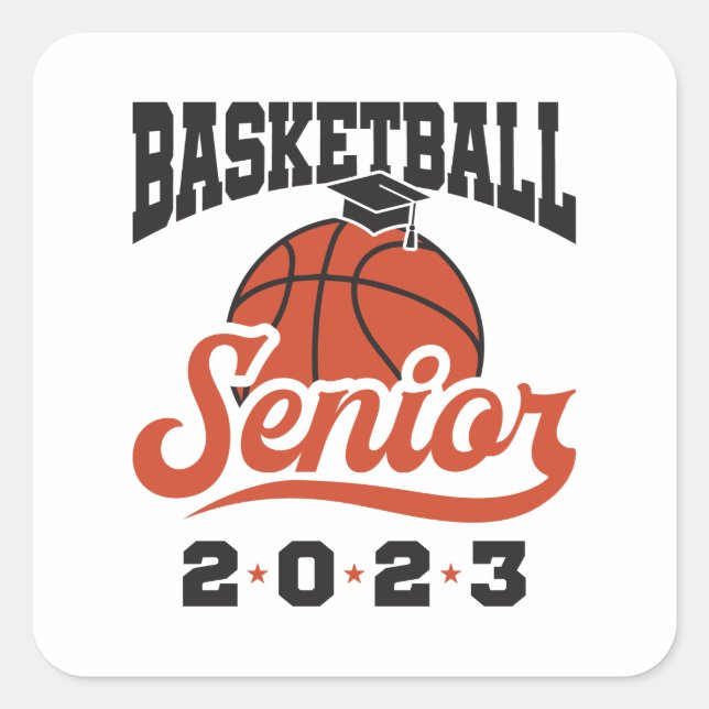 Basketball Senior 2023 Square Sticker (Front)