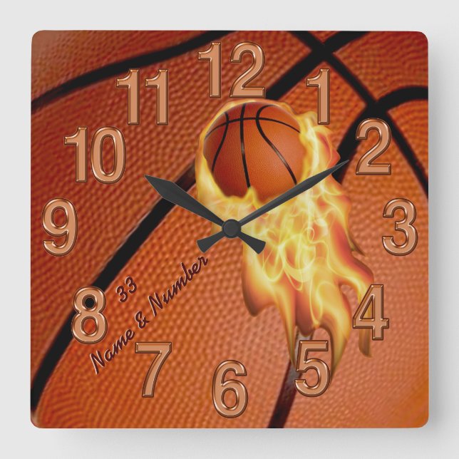 Basketball Senior Gifts Clock with NAME and NUMBER (Front)