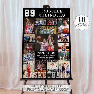 Basketball Senior Graduation 18 Photo Collage Foam Board