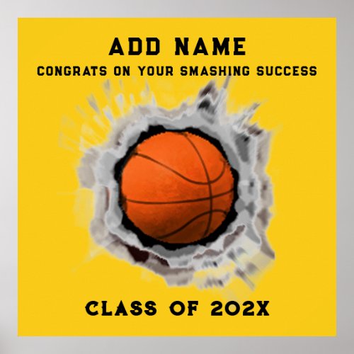 Basketball Senior Graduation Congrats Poster