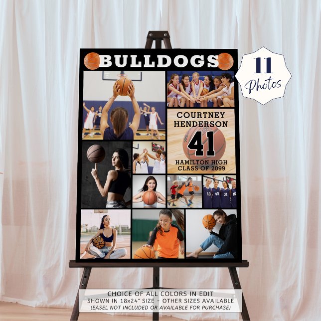 Basketball Senior Night 11 Photo Collage Foam Board (Creator Uploaded)