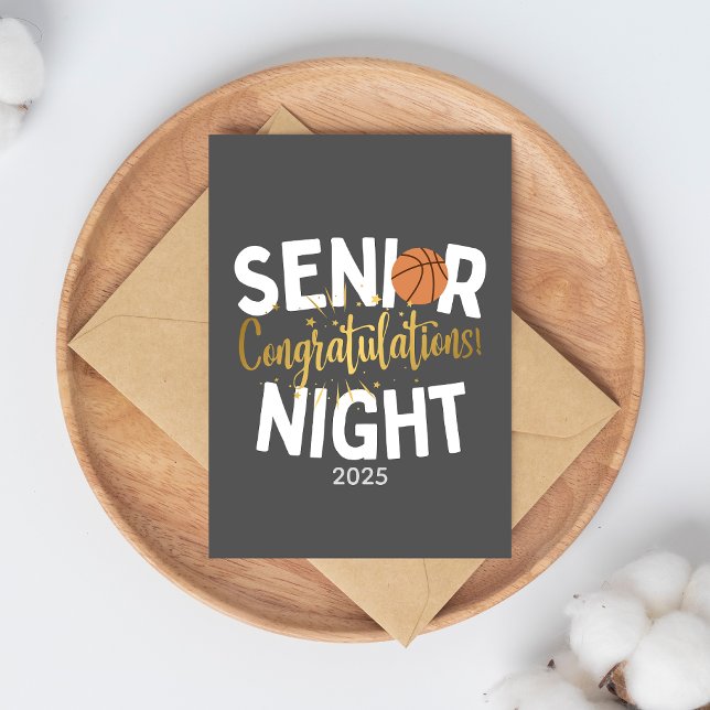 Basketball Senior Night Congratulations Card (Creator Uploaded)