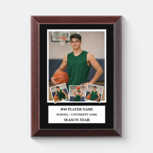 Basketball Senior Night Custom 4 Photo Collage Award Plaque