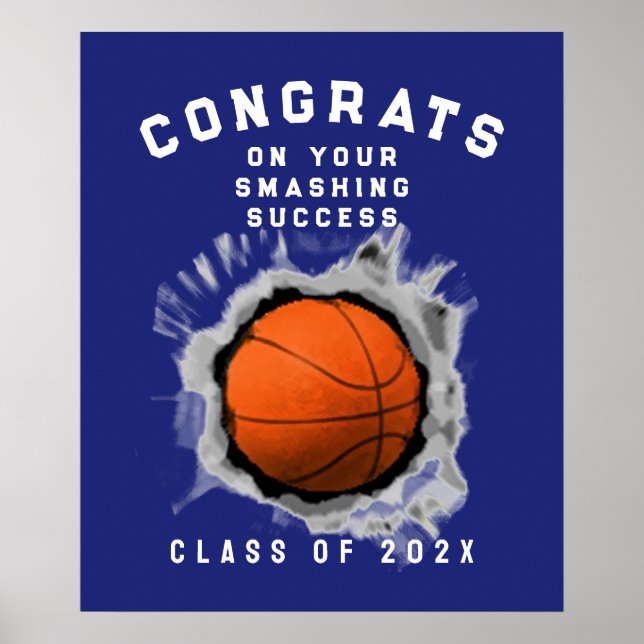 Basketball Senior Night Graduation Poster (Front)