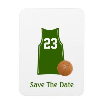 Basketball Shirt Save The Date Flexible Magnet by DigitalDreambuilder at Zazzle