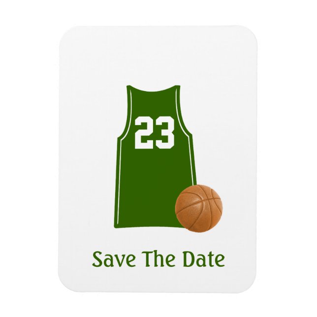 Basketball Shirt Save The Date Flexible Magnet (Vertical)