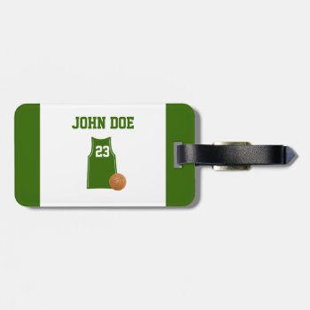 Basketball Shirt With Basketball Luggage Tag by DigitalDreambuilder at Zazzle