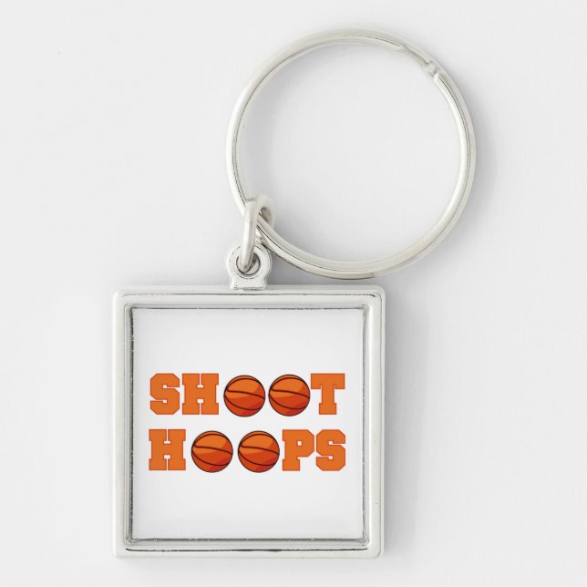 Basketball Shoot Hoops T-shirts and Gifts Keychain (Front)