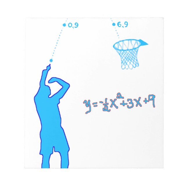 Basketball Shot and Quadratic equation Notepad (Front)