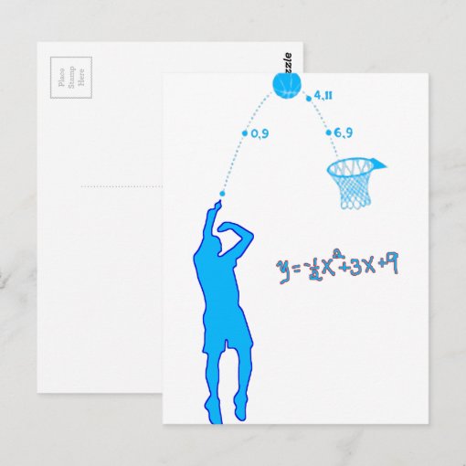 Basketball Shot and Quadratic equation Postcard Zazzle