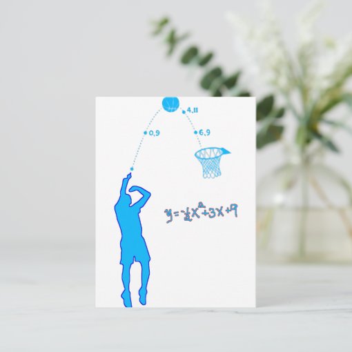 Basketball Shot and Quadratic equation Postcard Zazzle