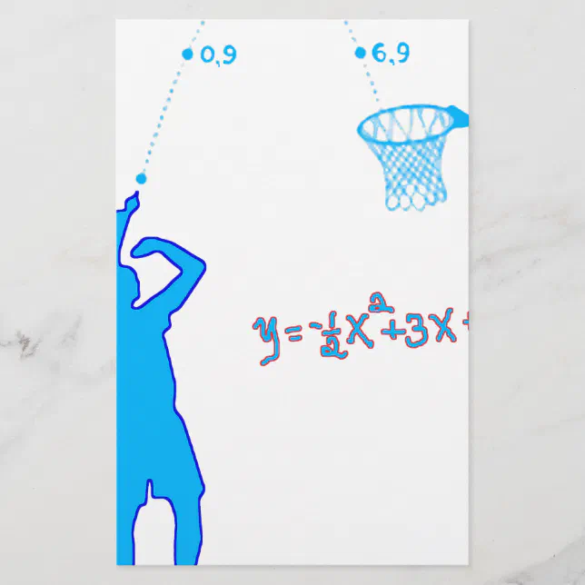 Basketball Shot and Quadratic equation Stationery Zazzle