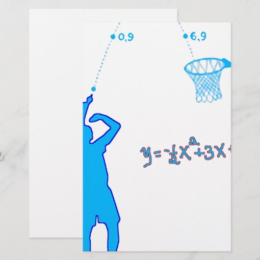 Basketball Shot and Quadratic equation Stationery Zazzle