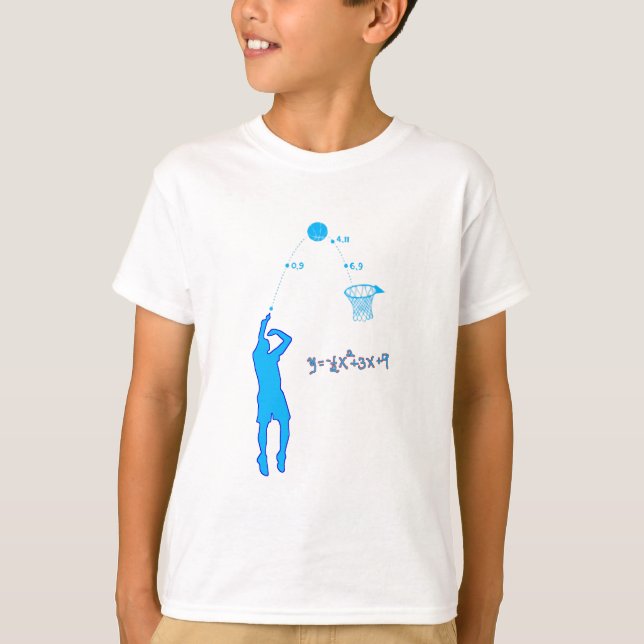 Basketball Shot and Quadratic equation T-Shirt (Front)