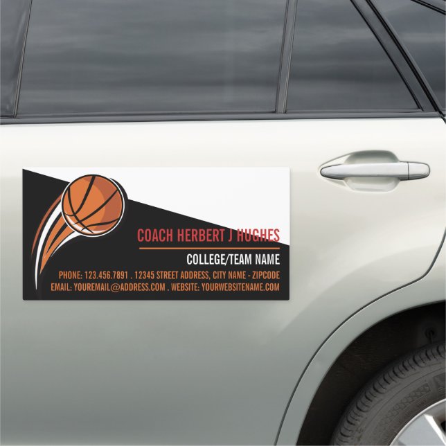 Basketball Shot, Basketball Player, Coach Car Magnet (In Situ)