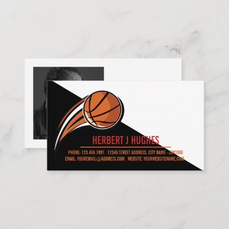 Basketball Shot, Basketball Player, Coach, Photo Business Card
