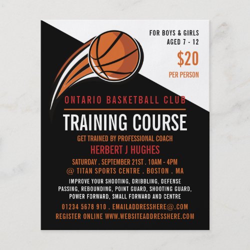 Basketball Shot Basketball Training Course Flyer