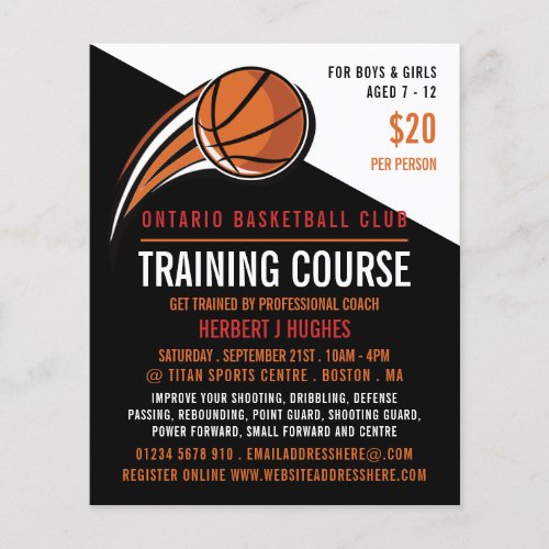 Basketball Shot Basketball Training Course Flyer