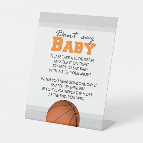 Basketball Shower Dont Say Baby Party Game Sign