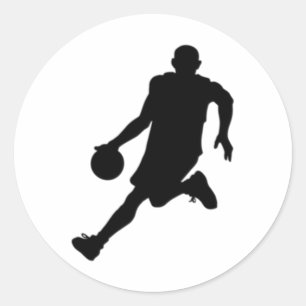 Basketball Silhouette Classic Round Sticker