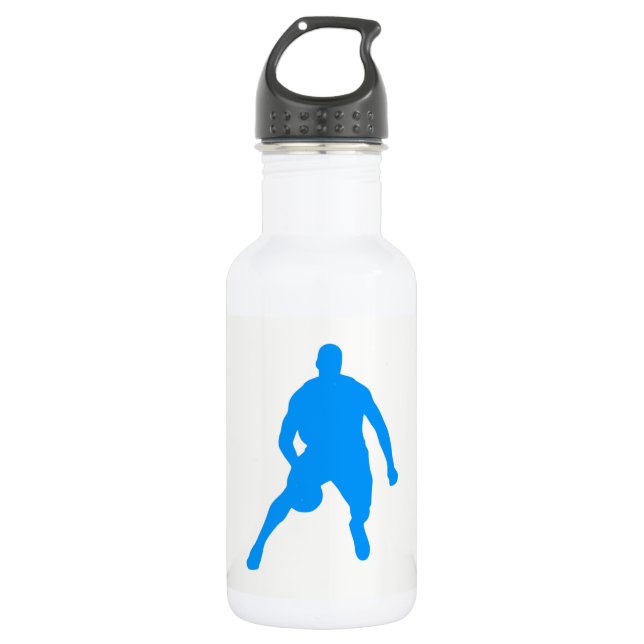 Basketball Silhouette Stainless Steel Water Bottle (Front)