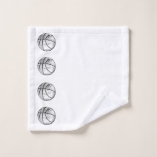 Basketball sketch wash cloth