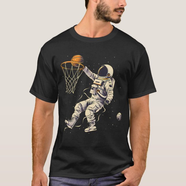 Basketball Slam Dunk Astronaut Basketball Player D T-Shirt (Front)