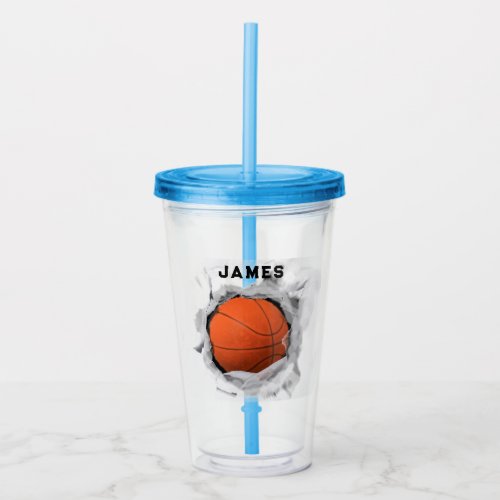 Basketball Slam Dunk Coffee Mug Acrylic Tumbler