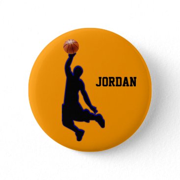basketball slam dunk pinback button