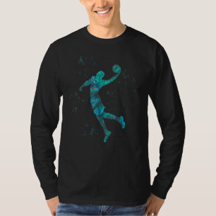 Basketball Slam Dunk Silhouette Distressed Retro P T-Shirt