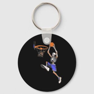 Basketball Slam Dunk Skeleton Halloween  Keychain