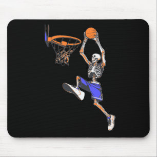 Basketball Slam Dunk Skeleton Halloween Mouse Pad