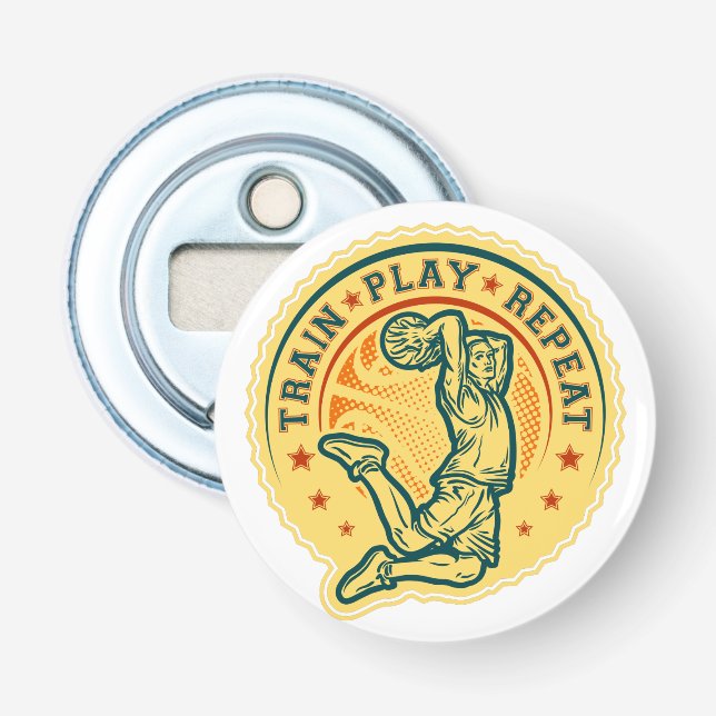 Basketball Slam Dunk Vintage Design Bottle Opener (Front)
