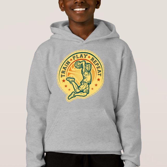 Basketball Slam Dunk Vintage Design Hoodie (Front)