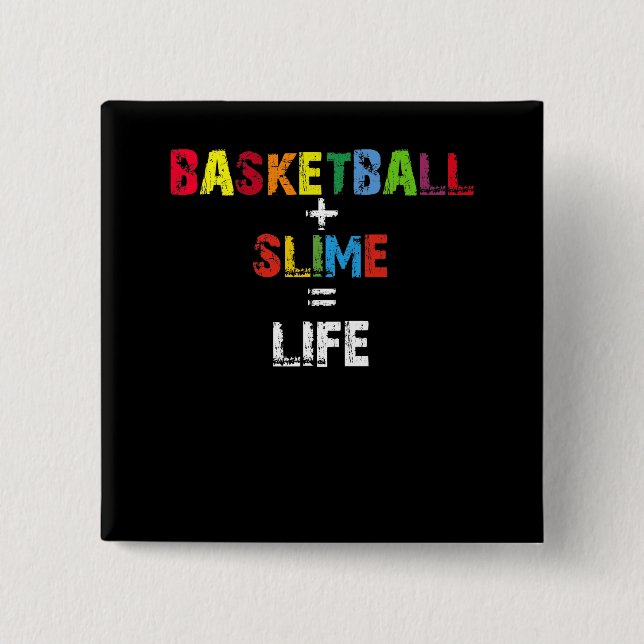 Basketball Slime Life, Girls Basketball Player Button (Front)